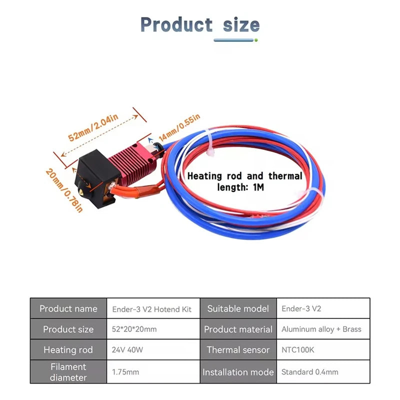 Universal Metal J-Head Hotend & Assembled Extruder Kit for FDM 3D Printers