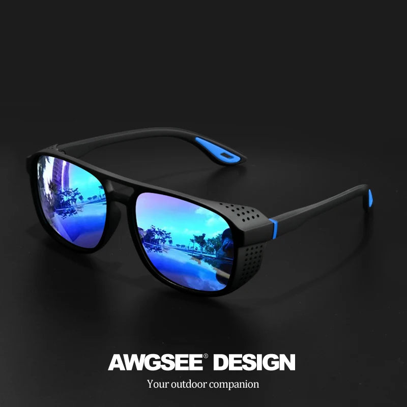 Men's Polarized Riding Sunglasses – Square Polycarbonate Frame for Outdoor Sports & Casual Wear