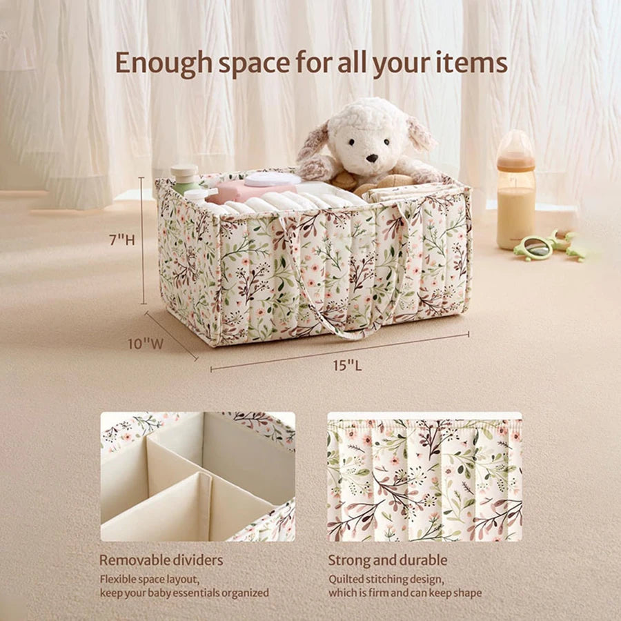 Portable Folding Baby Diaper Organizer Caddy – High-Capacity Diaper Stacker & Storage Bag