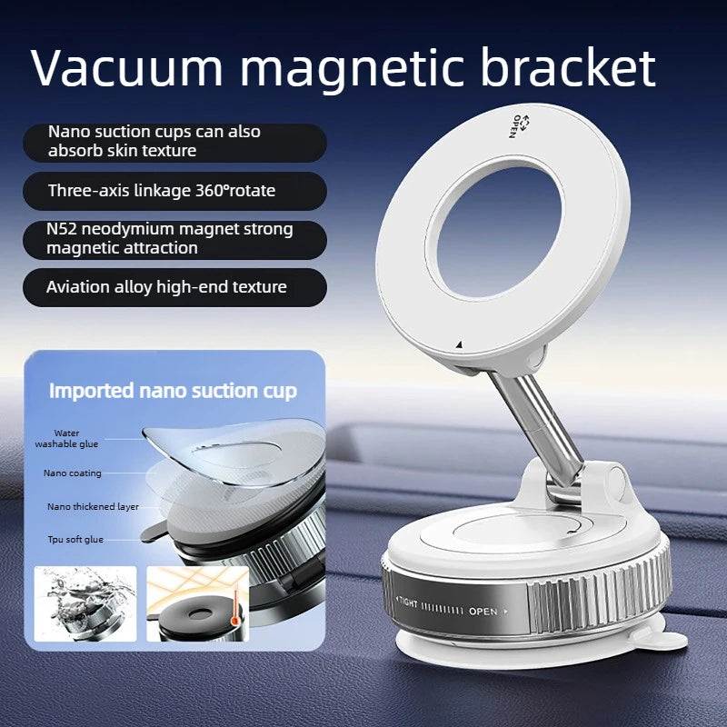 Foldable Magnetic Car Phone Mount 360° Rotating Adjustable Dashboard Holder - Universal Smartphone Stand