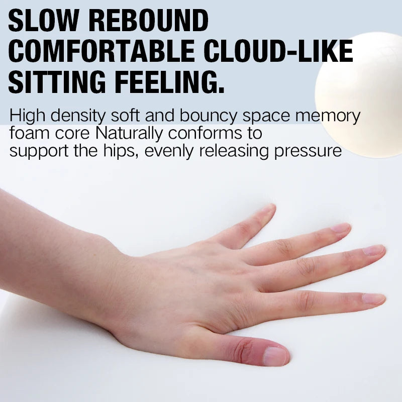 Ergonomic Memory Foam Seat Cushion for Office Chair, Car, Wheelchair & Sofa