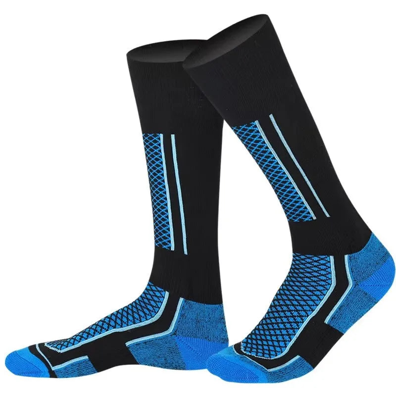 Thickened Knee-High Winter Ski Socks (1 Pair) - Thermal Terry Hiking & Sports Socks, Women EU 33-39 / Men EU 39-45