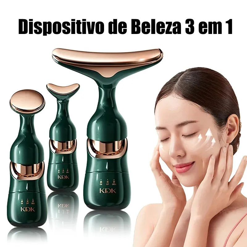3 in 1 High Frequency Vibrating Facial and Neck Massager — Anti-Wrinkle Lifting Effect