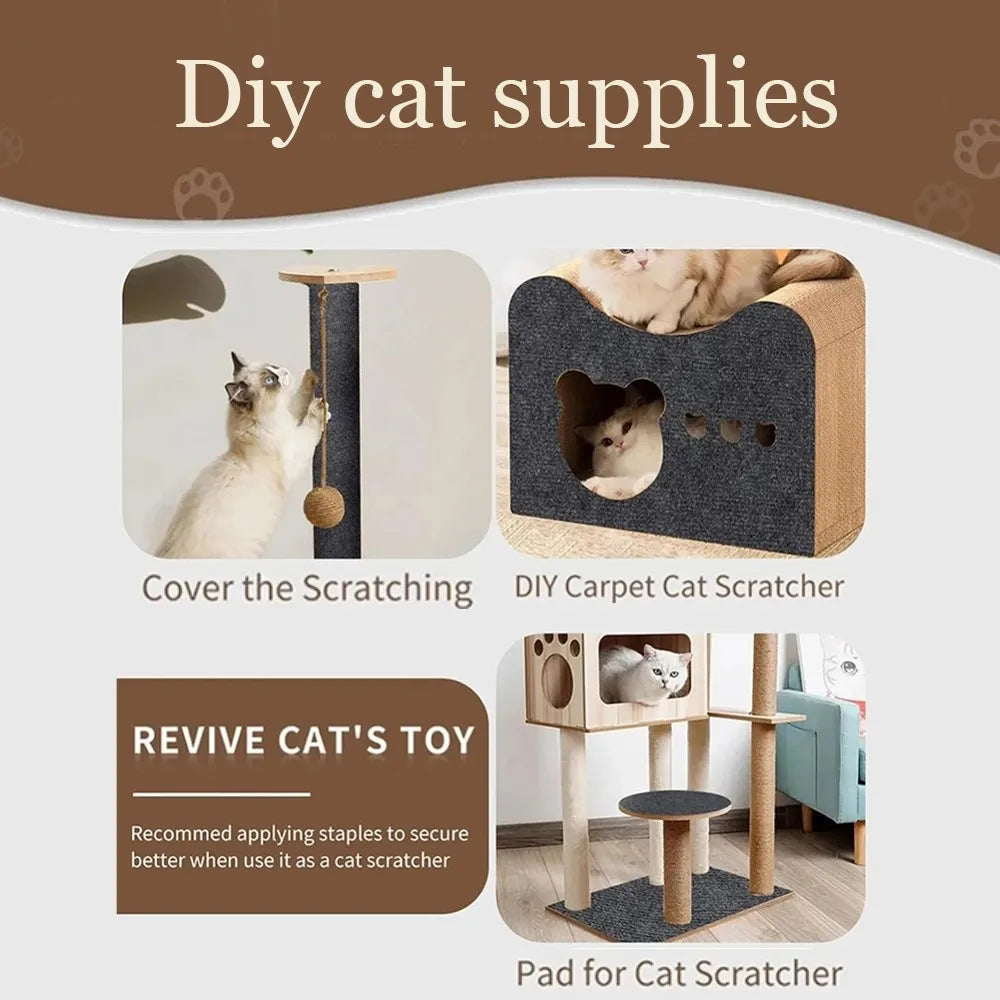 Trimmable Self-Adhesive Cat Scratching Mat – Carpet Sofa & Corner Furniture Protector