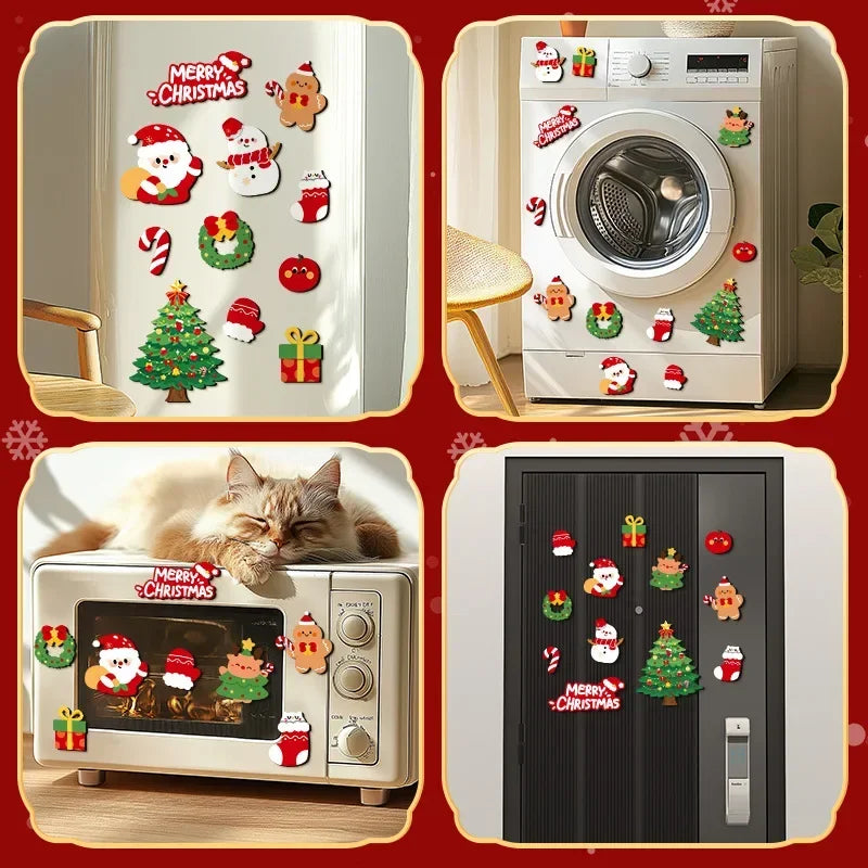 12-Pack Christmas Fridge Magnets – Cute Christmas Tree Magnetic Stickers for Refrigerator, Holiday Party Gifts