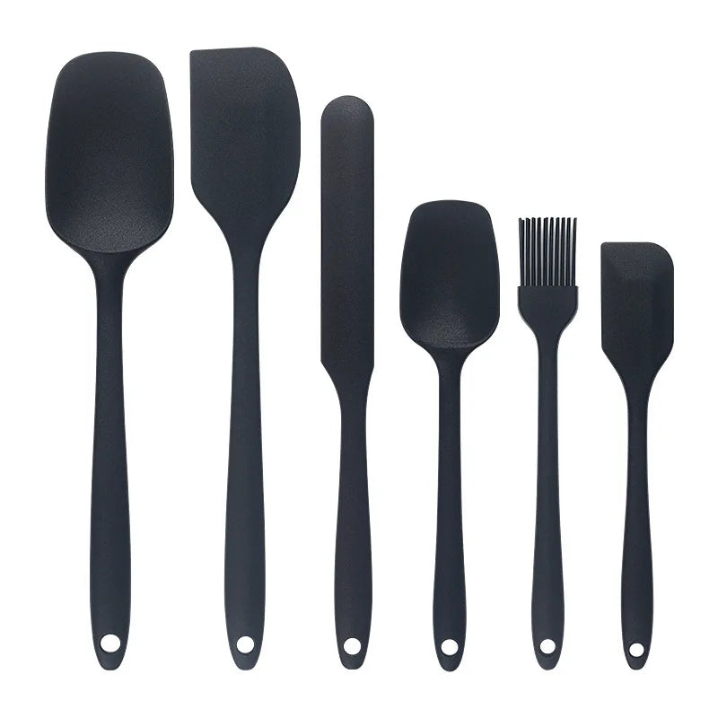 6-Piece Silicone Baking Spatula Set with Brush, Non-Stick Frosting Scrapers and Cream Spreaders, Cute Kitchen Gadgets