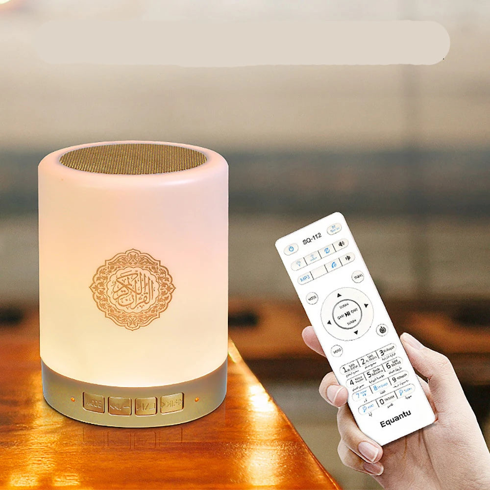 Quran Azan Bluetooth Speaker Portable Night Light — Touch Lamp MP3 Player with Remote & TF Card, 5W