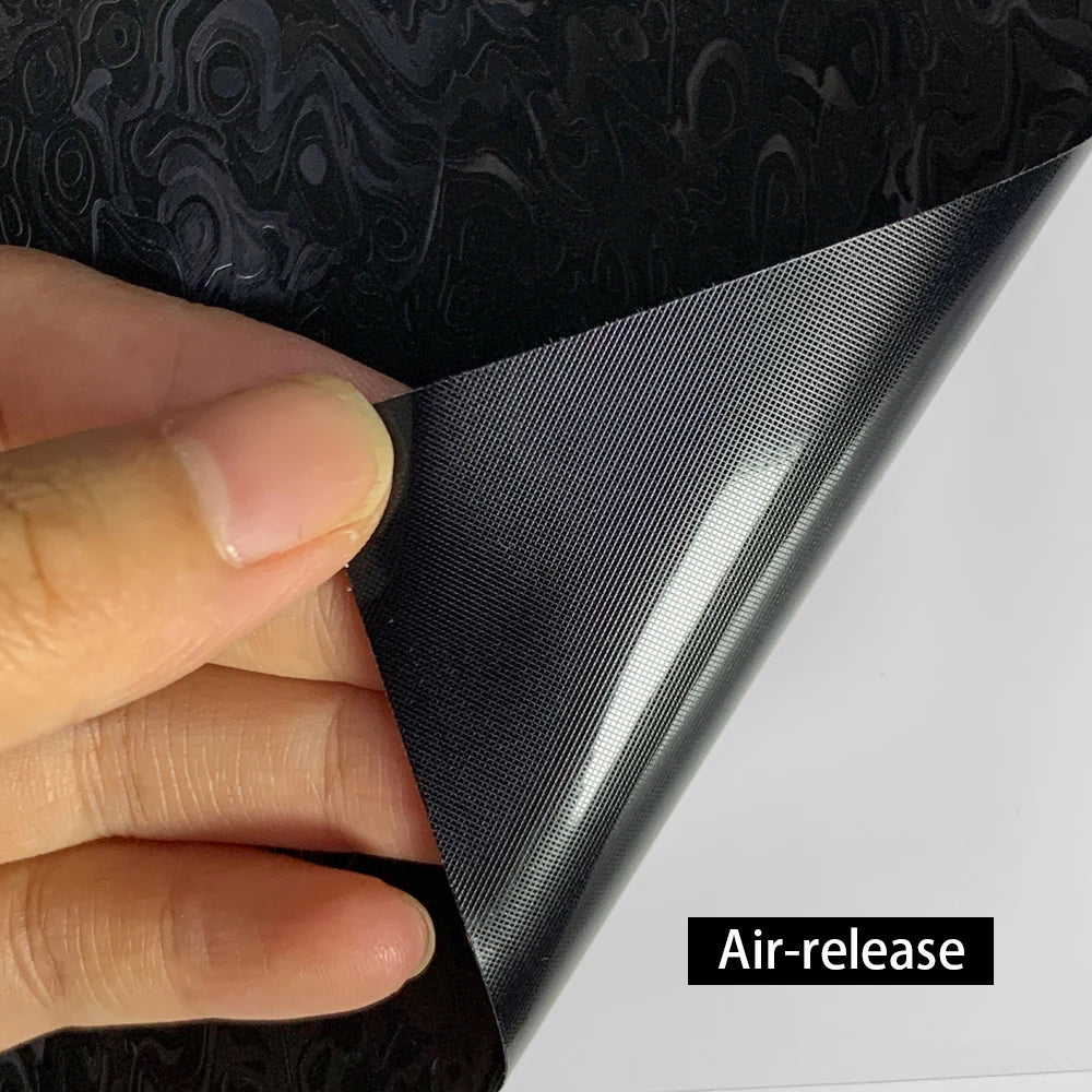 Black Carbon Fiber Vinyl Film Wrap 10/20/30/40/50cm x 150cm PVC Self-Adhesive Waterproof Car & Motorcycle Sticker