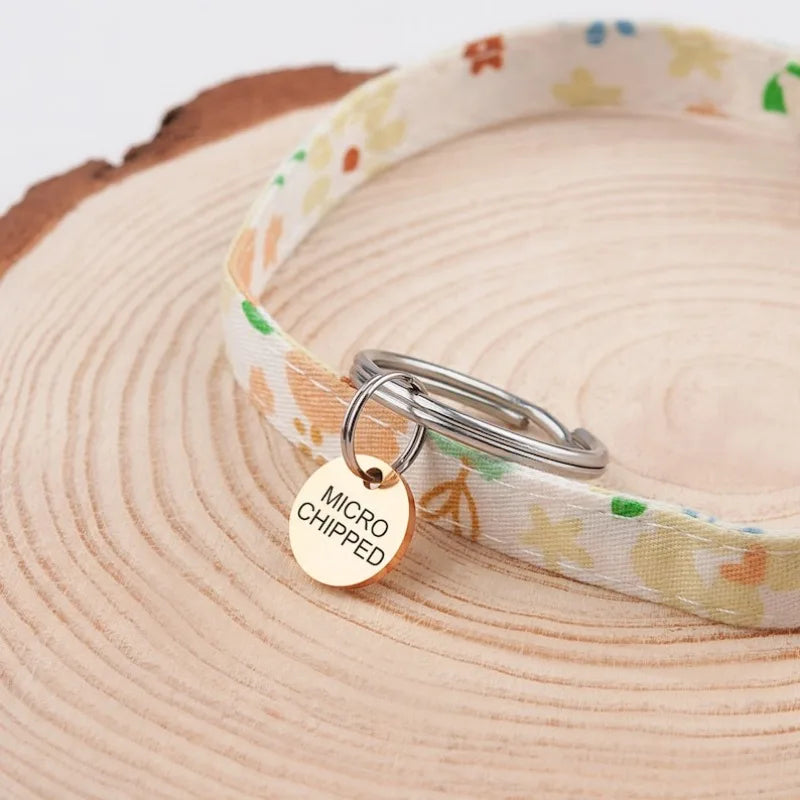 Personalized Mini Pet ID Tag - Engraved Stainless Steel Nameplate for Cat Puppy Kitten - Anti-Lost Custom Pet Tag with Quick Release Ring