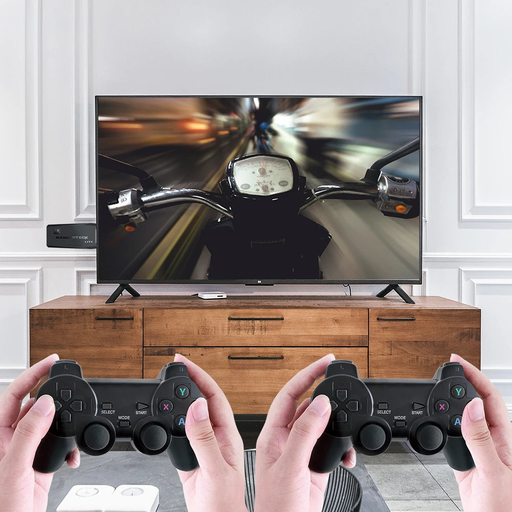 Retro HDMI Game Stick 4K – 64GB (20,000+ Games) | 2.4G Wireless Controllers, Portable Emulator Console (GBA/FC/PS1/MD)
