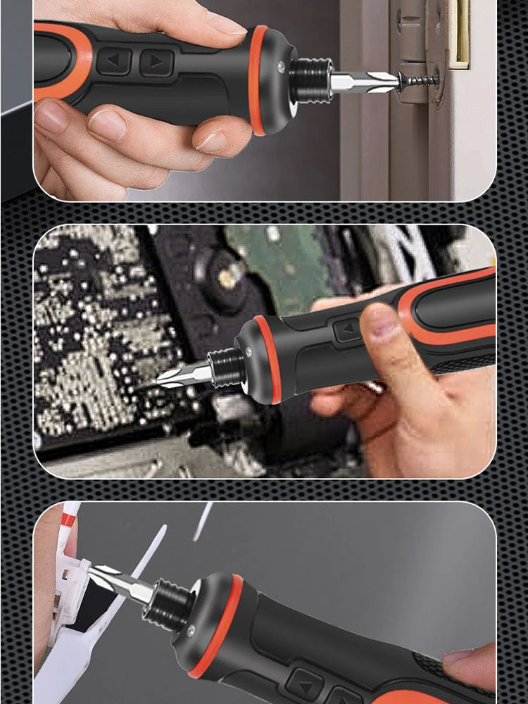 USB Rechargeable Cordless Electric Screwdriver Set with LED Light – Mini Power Tool for DIY & Home Repairs