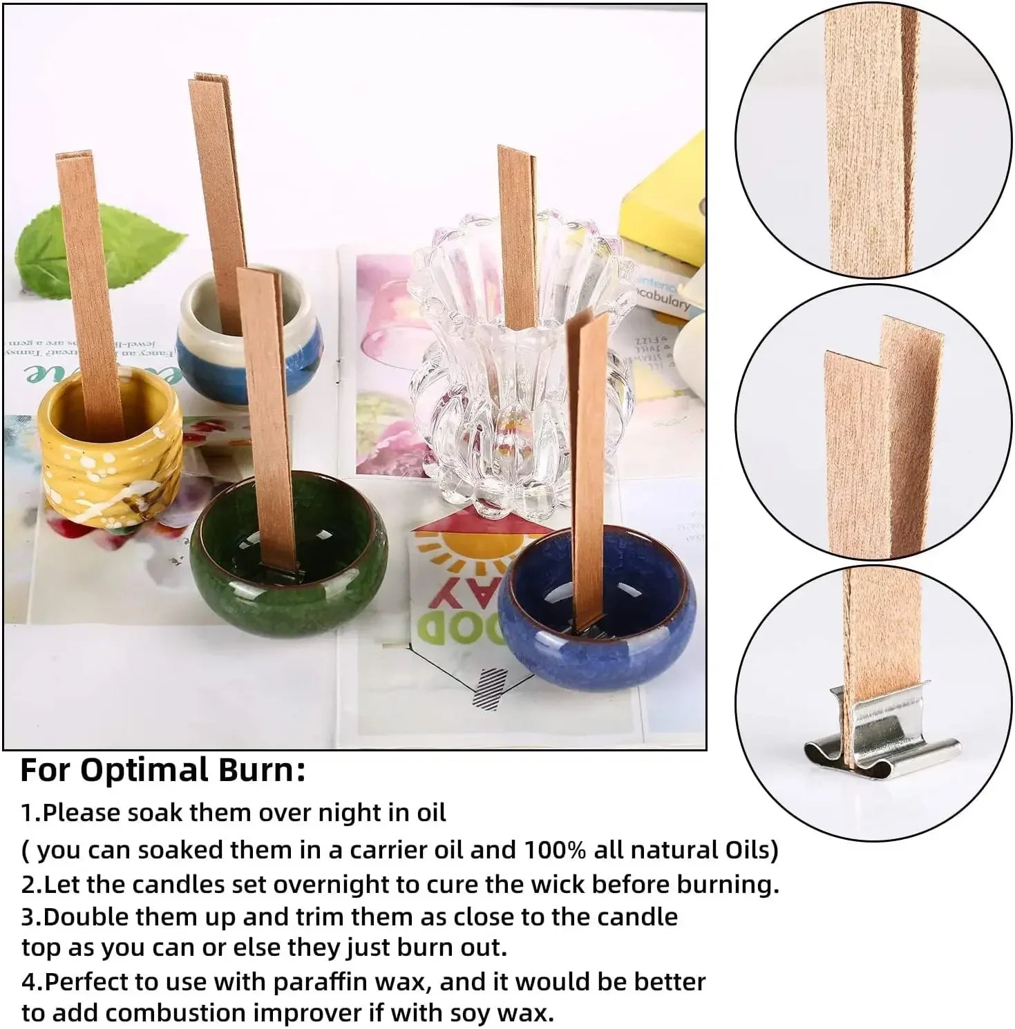 DIY Soy Wax Candle Kit with Wooden Wick – Aromatherapy Candle Making Supplies & Crafting Guide