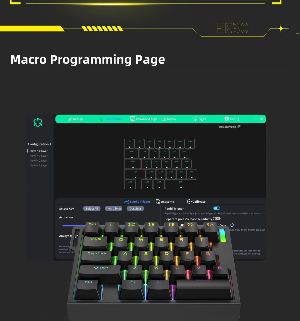One-Handed 29-Key Magnetic Switch Gaming Keypad – Hot-Swap RGB Backlight USB Wired E-Sports Controller