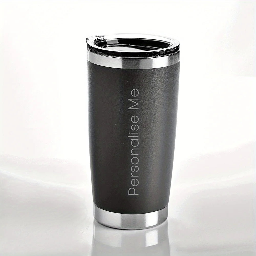 Personalized Engraved Stainless Steel Insulated Travel Tumbler - Custom Name Reusable Travel Mug Gift for Men and Women