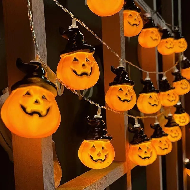 Pumpkin String Lights LED Pumpkin Lanterns – Warm White Halloween Decor, Battery & USB Options, Multiple Lengths (5ft/10ft/20ft/33ft)
