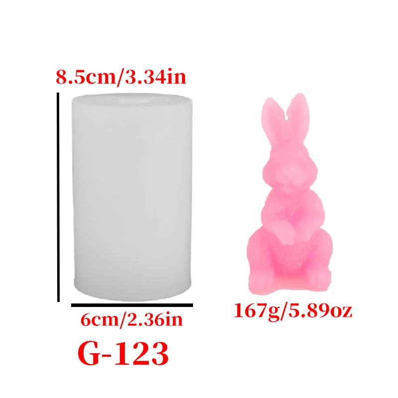 3D Big-Eared Bunny Egg Silicone Mold for Candle Making, Soap & Plaster DIY 2.4 x 2.4 x 3.3 in (6 x 6 x 8.5 cm)