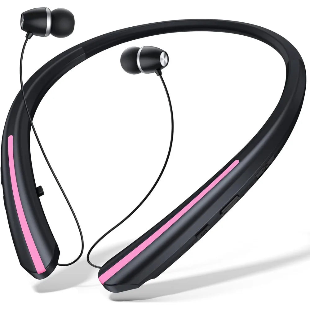 Noise Cancelling Neckband Earphones Bluetooth 5.0 - Wireless In-Ear Headset with Active ANC & In-Line Controls