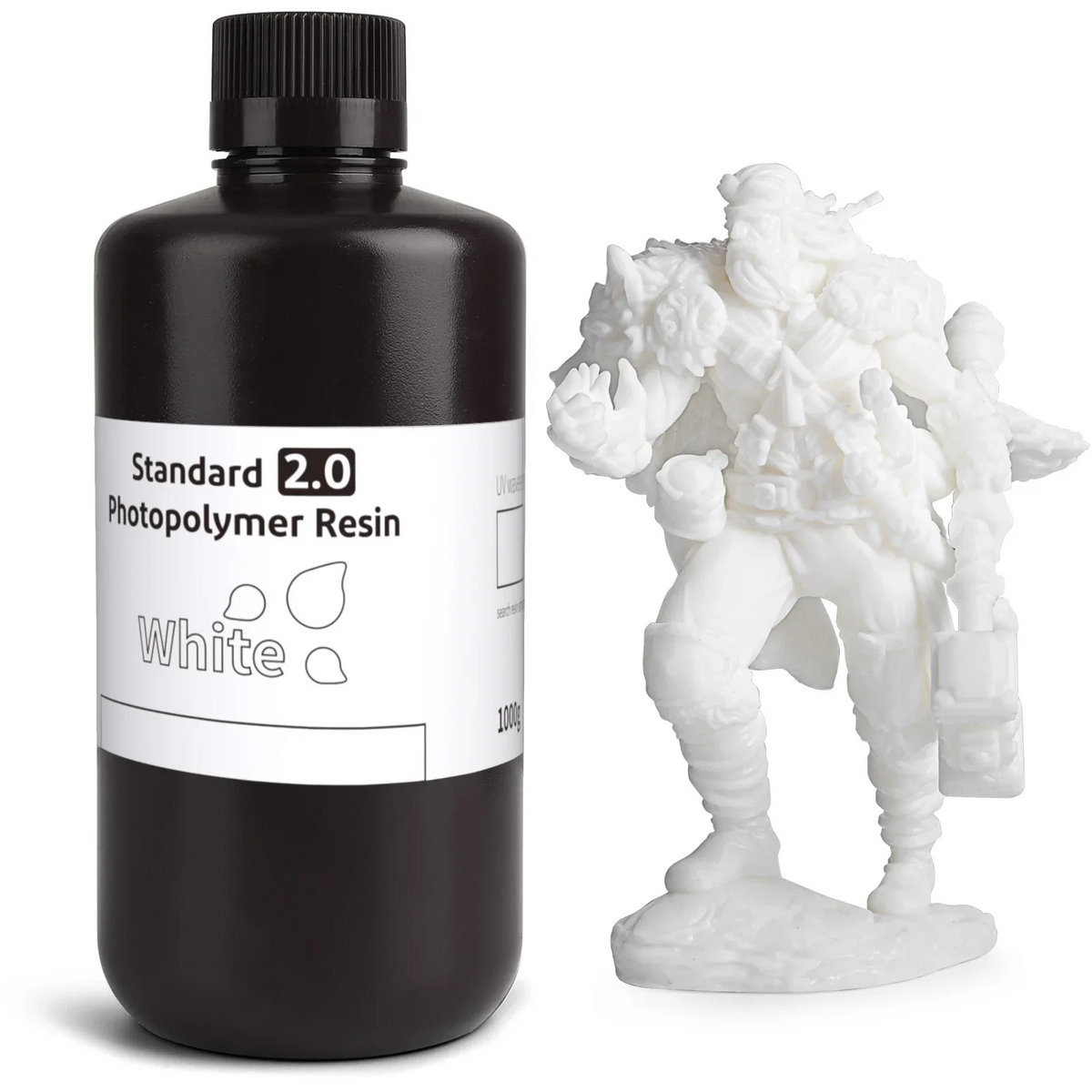 UV 3D Printing Resin 405nm, ABS-like, Water Washable, 8K Compatible for MSLA/DLP/LCD Printers