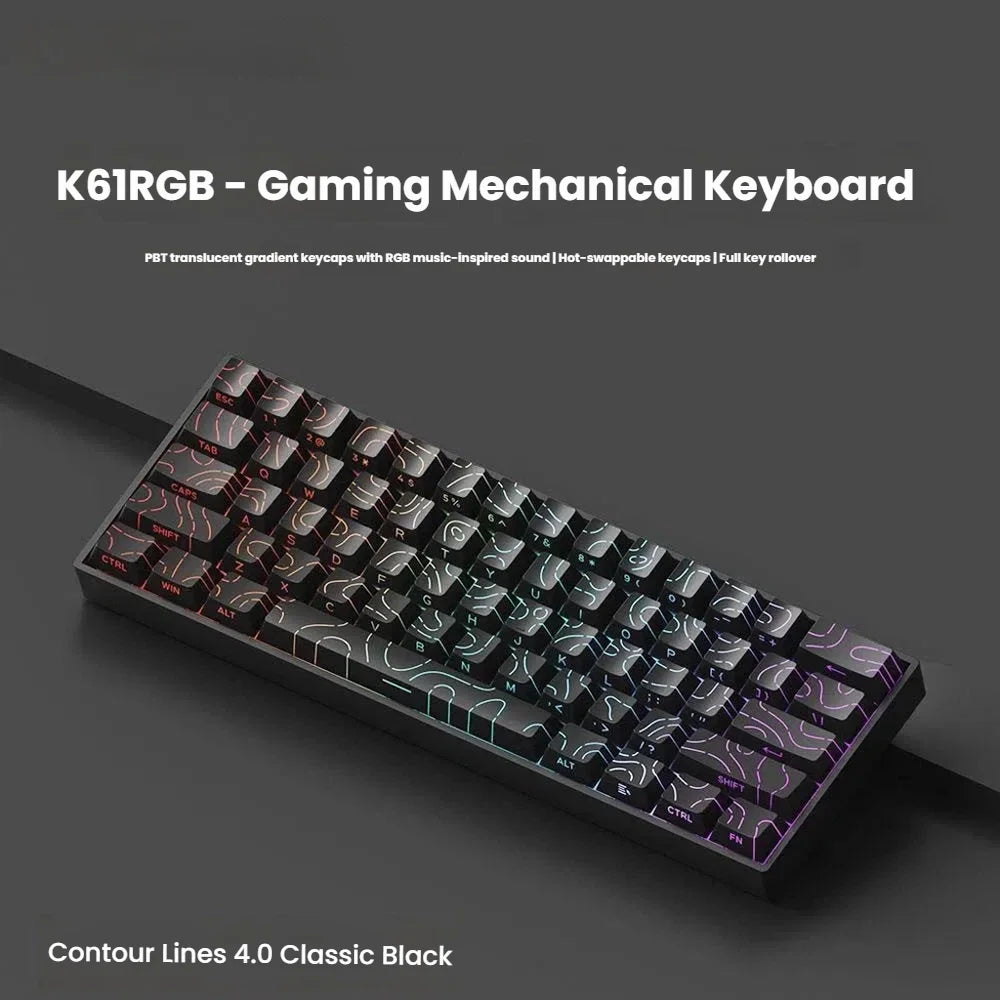 Mini USB Wired Hot-Swappable Mechanical Gaming Keyboard with Detachable Cable