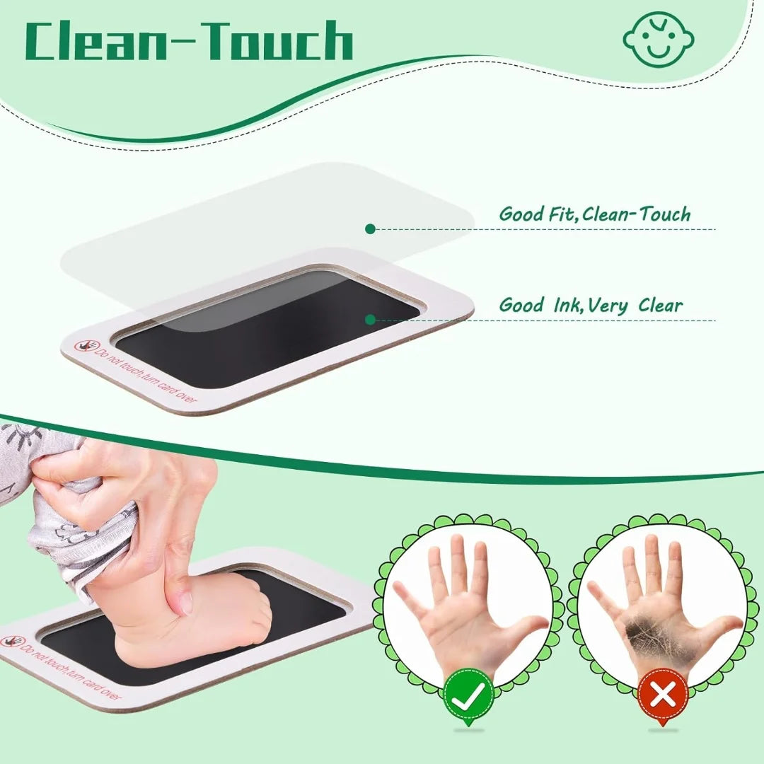 Baby Handprint & Footprint Keepsake Kit – Clean Touch Inkless Prints with Dog Paw Option, 2 Art Cards Included