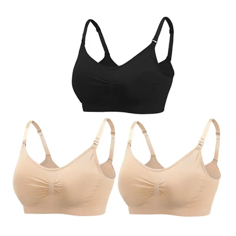 3-Pack Maternity Nursing Bras – Soft Wire-Free Breastfeeding Bra for Pregnancy & Nursing