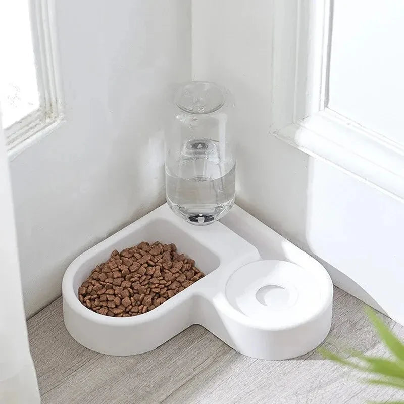 Automatic Moisture-Proof Love Pet Bowl - Dual-Use Water & Food Feeder for Cats and Dogs, 22 x 22 x 16 cm (8.7 x 8.7 x 6.3 in)