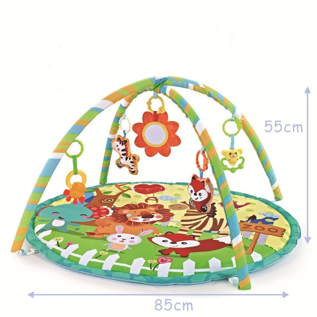 Baby Activity Gym Play Mat with Toy Rack – Educational Crawling Blanket & Infant Sensory Rug
