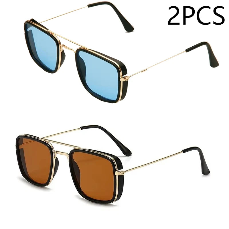 Retro Small Square Metal Frame Sunglasses – UV400 Protection, Korean Vintage Style