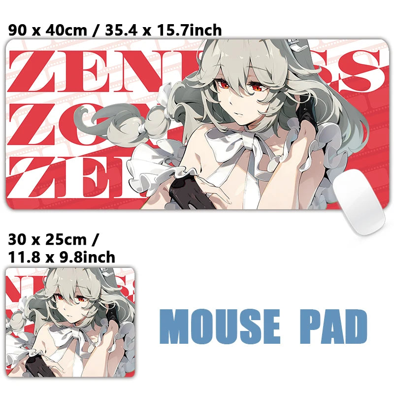 XXL Anime Gaming Mouse Pad – Hoshimi Miyabi & Evelyn Ellen Desk Mat, Large Keyboard Mousepad with Non-Slip Silicone Base