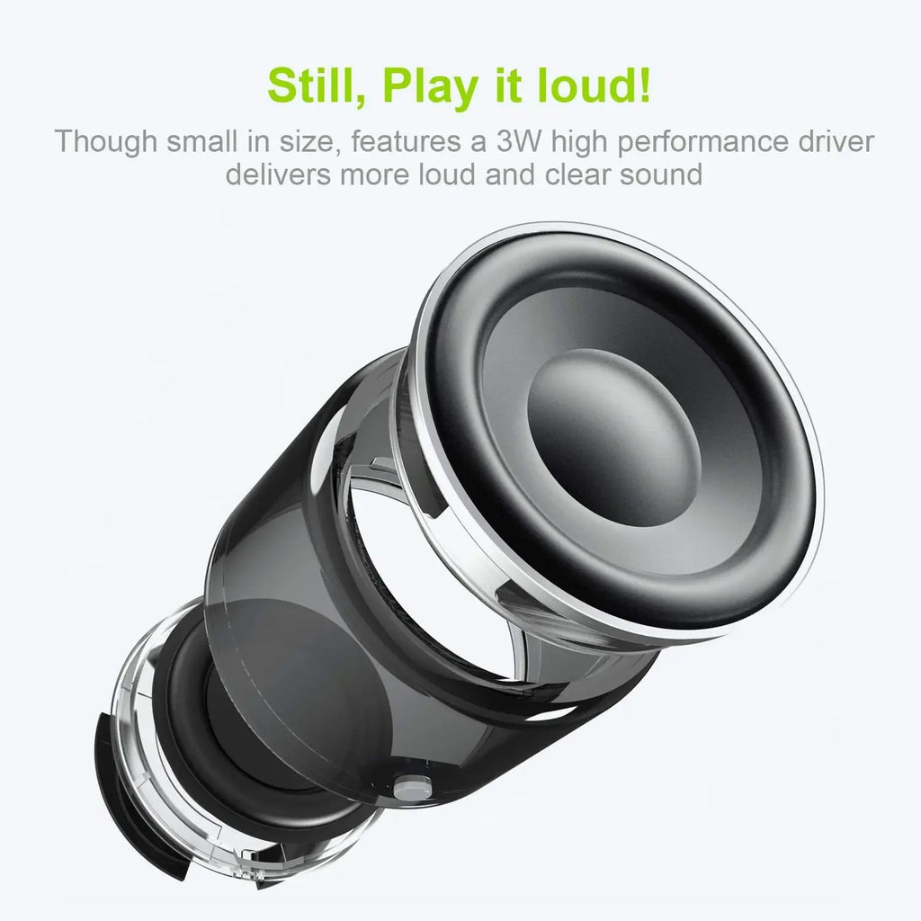 Mini Bluetooth Speaker IPX7 Waterproof, Extra Bass Portable Speaker with Metal Body and Travel Case