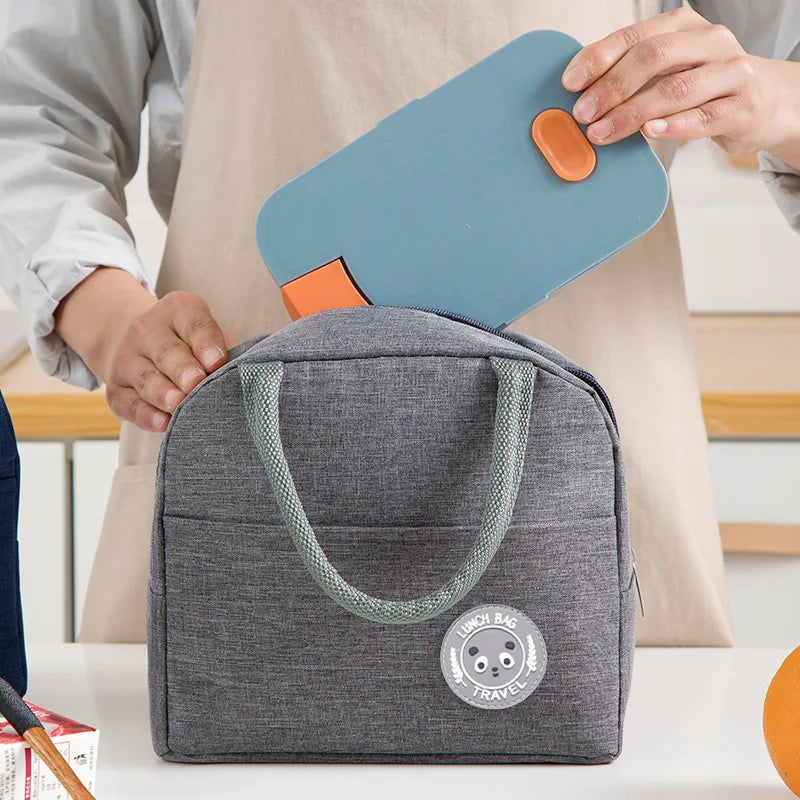Insulated Bento Lunch Bag with Aluminum Foil Lining - Thermal Meal Bag for Students & Office
