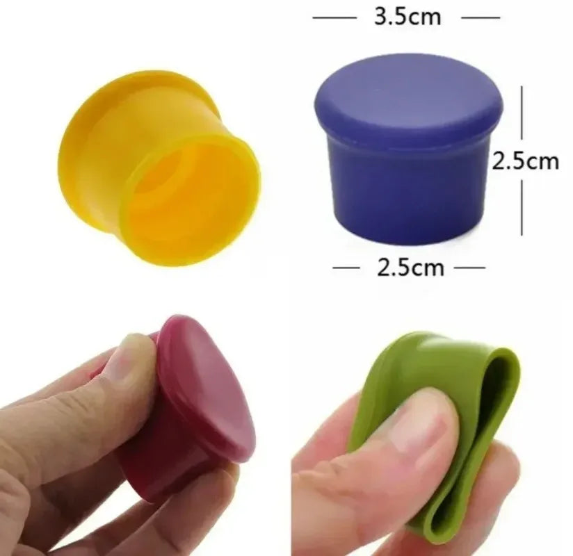 5-Pack Flexible Food-Grade Silicone Wine & Beer Bottle Stoppers, Leakproof Cocktail Glass Corks, Reusable Bar Accessories
