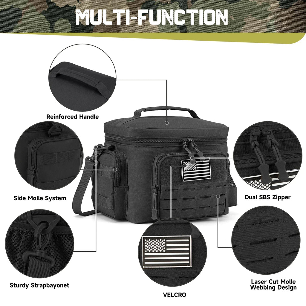 13L (3.4 Gal) Tactical Insulated Cooler Bag – Heavy-Duty Picnic Lunch Backpack for Camping & Outdoor