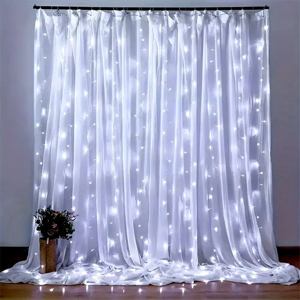 USB LED Curtain String Lights – 3×1m / 3×2m / 3×3m / 6×3m (9.8×3.3 / 9.8×6.6 / 9.8×9.8 / 19.7×9.8 ft) USB Powered with Remote – Fairy Lights for Wedding, Party & Home