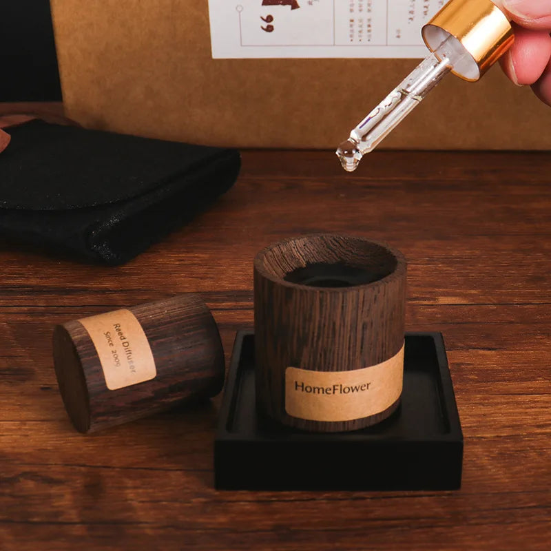 Black Walnut Wood Grain Essential Oil Aroma Diffuser – Ultrasonic Home Fragrance for Sleep & Relaxation