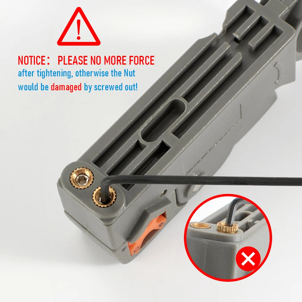 Coaxial Cable Wire Stripper Pliers – Adjustable V-Block for RG58 RG59 RG6, Carbon Steel, Includes Mini Hex Wrench