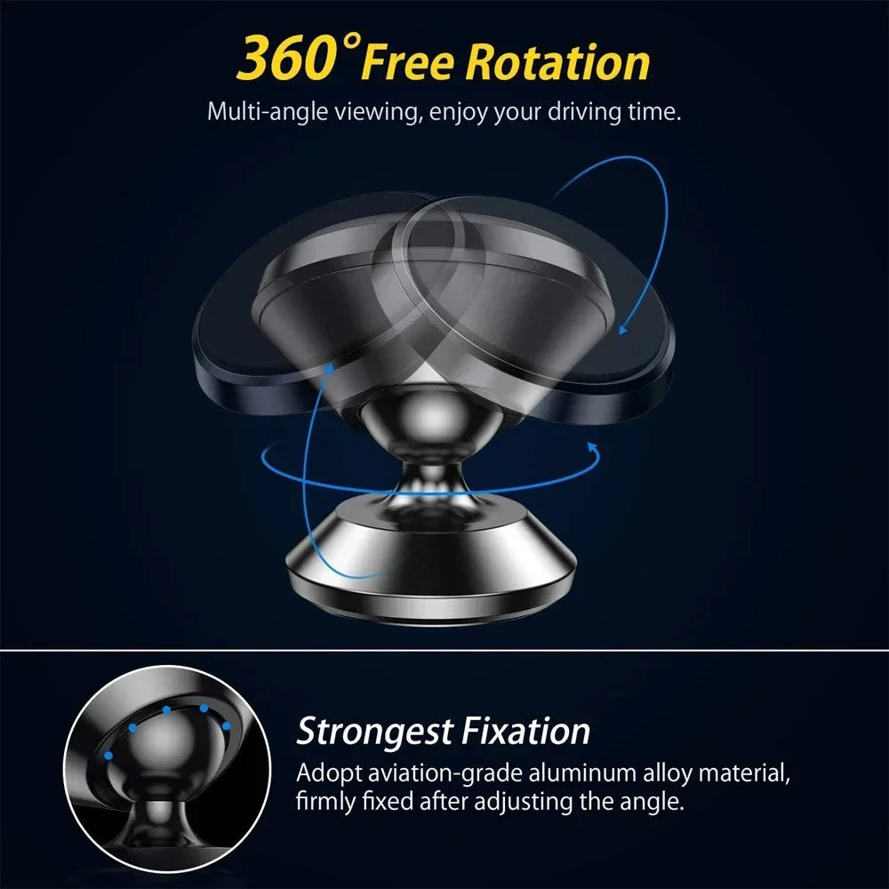 Magnetic Dashboard Phone Mount — Adhesive Magnetic Car Phone Holder for Universal Smartphones