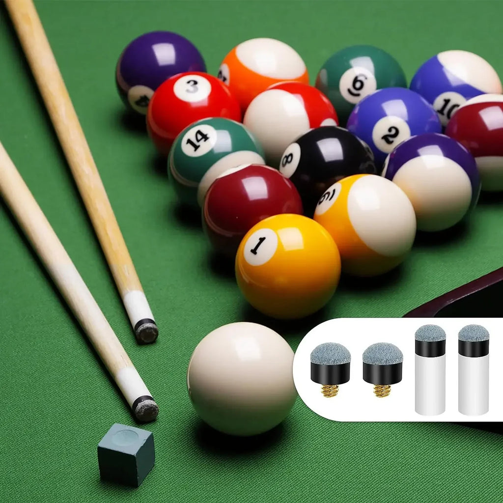 5/10-Pack 12mm Screw-On Pool Cue Tips with Ferrules — Leather Billiard Cue Tip Replacements
