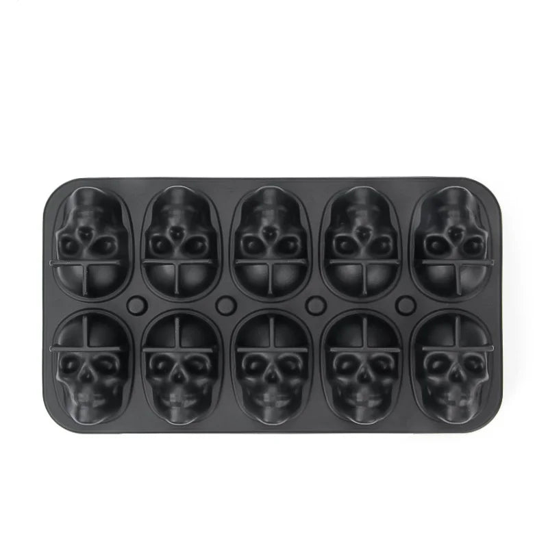 3D Skull Ice Ball Silicone Mold – 4 & 6-Cavity Flexible BPA-Free Ice Trays for Cocktails