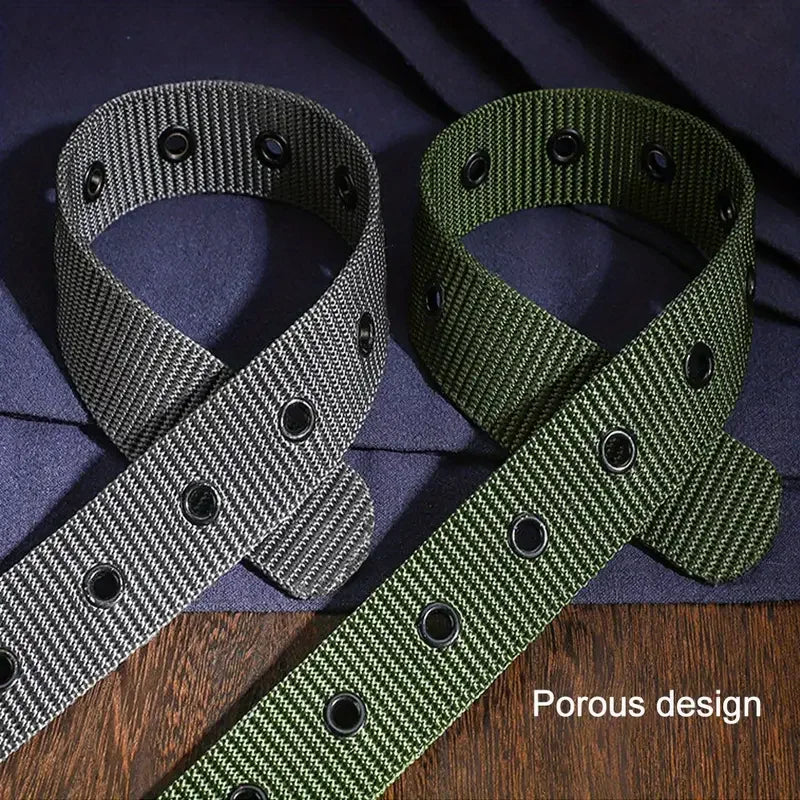 Durable Nylon Canvas Tactical Belt – Heavy-Duty Work Belt with Quick-Release Prong Buckle, 3.4 cm (1.34 in) Width