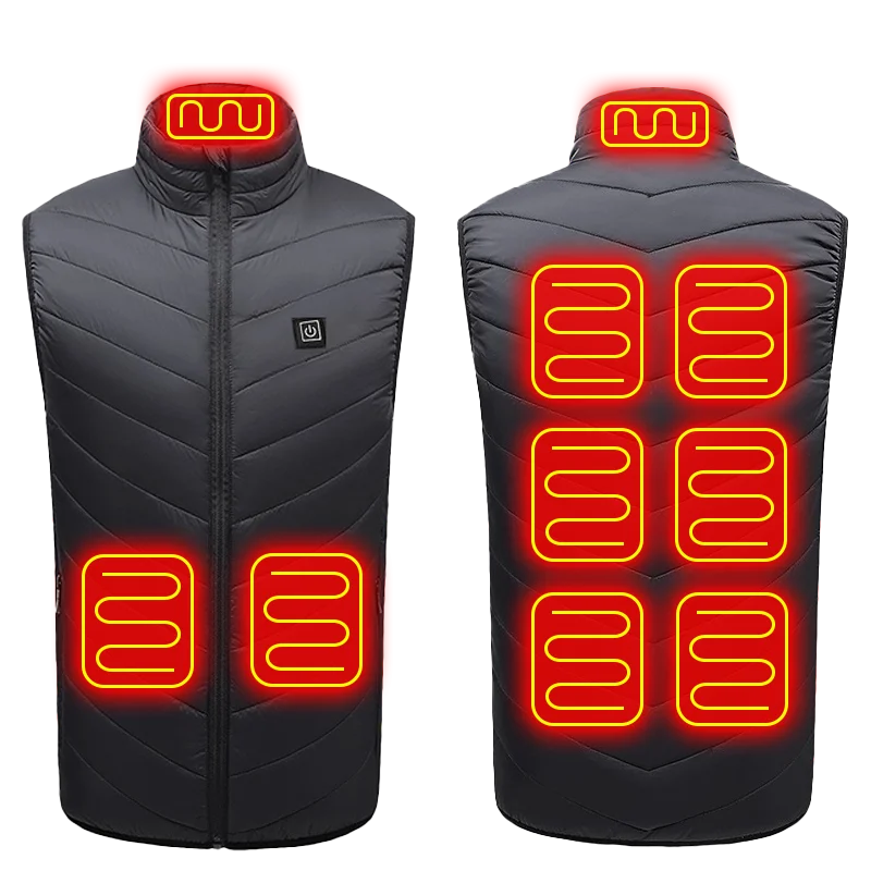 21-Zone Graphene USB Heated Vest – Unisex Electric Heated Jacket for Camping & Outdoor