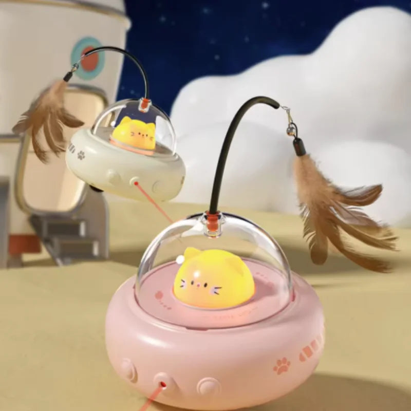 Smart Interactive Cat Toy - USB Rechargeable Rotating Feather Automatic Play for Indoor Kittens & Cats