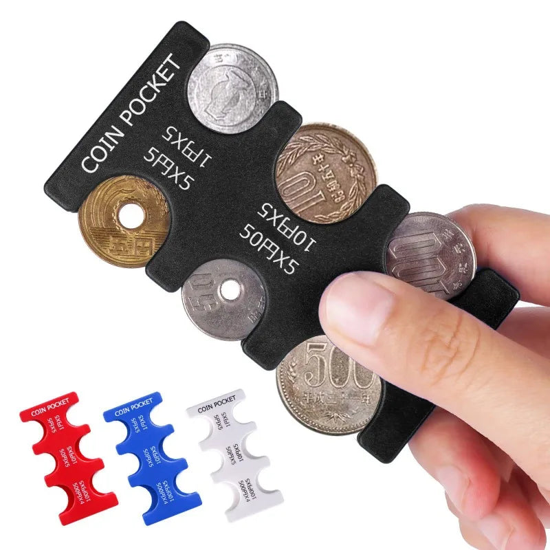 Portable Japanese Coin Holder Wallet, Mini Coin Dispenser Organizer, 29-Coin Capacity