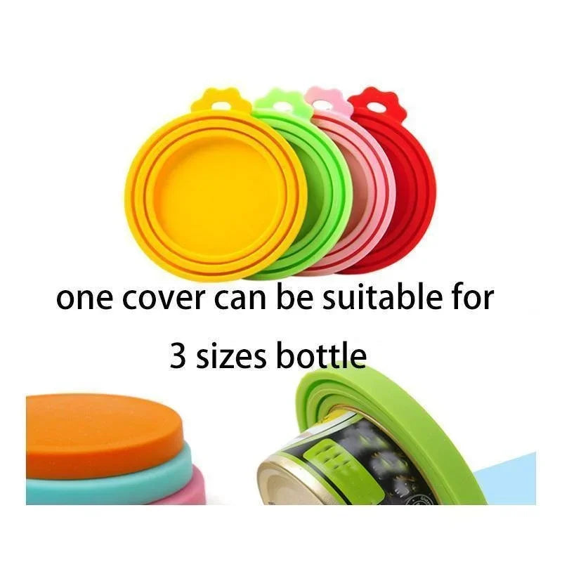 3-in-1 Silicone Pet Can Lid – Reusable Airtight Seal for Dog & Cat Cans, Fits 65/75/85mm (2.6" / 3.0" / 3.3")