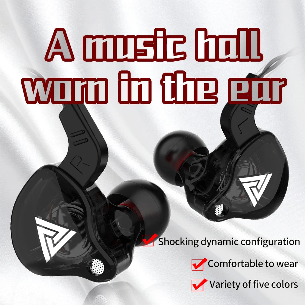 Wired In-Ear Headphones — Dual 8mm Drivers 3.5mm Stereo HiFi Earbuds with Mic for Sports