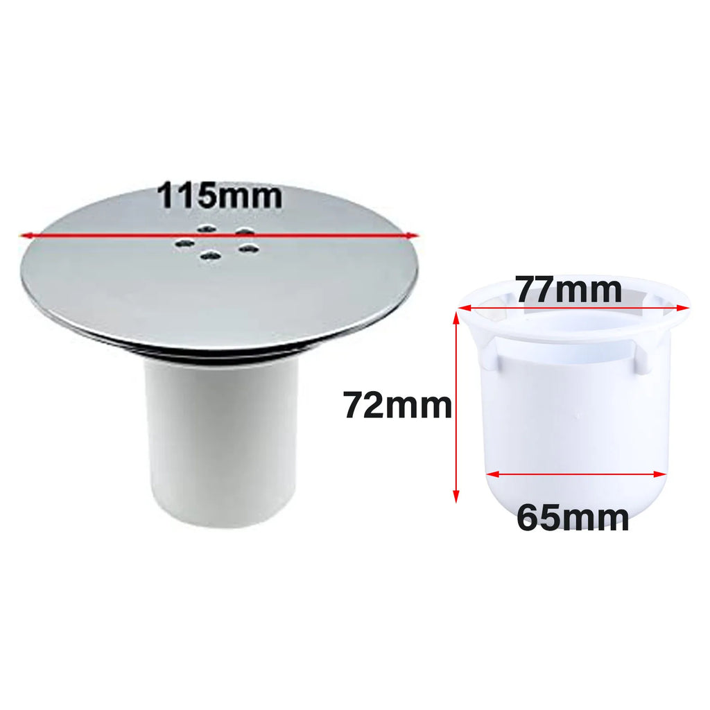 90mm Shower Drain Cover Chrome-Plated Hair Trap Plug Fast Drain Odor Seal