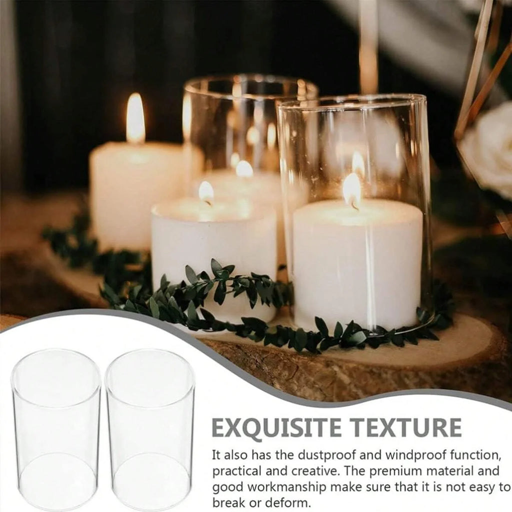 Large Capacity Cylinder Glass Vase and Candle Holder, Straight Tube Glass Jar for Wedding and Dining Table Decor