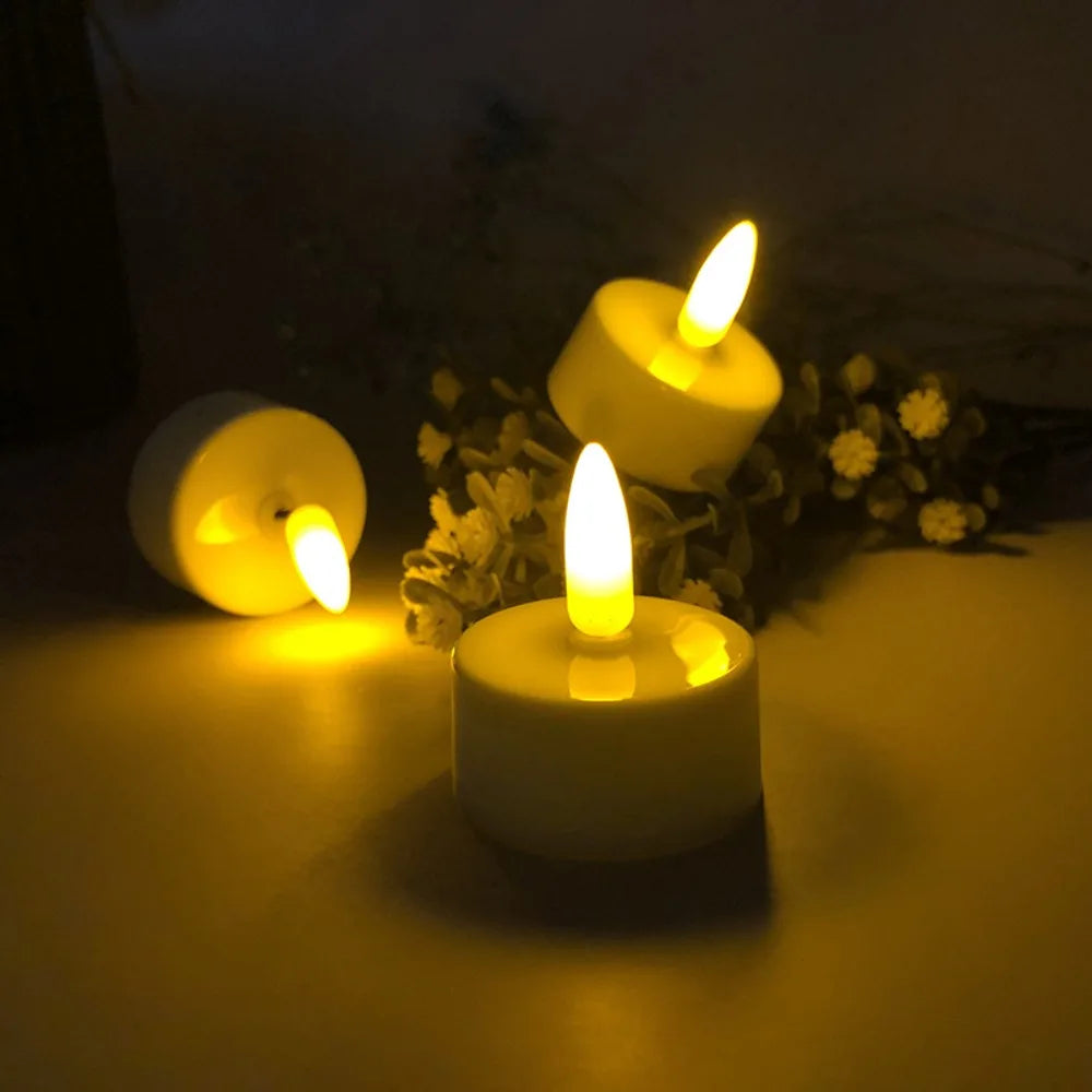 LED Flameless Candle Set 4/6/8/12 Pack – Remote & Charging Base, Battery-Operated Tea Lights for Wedding & Party Decor
