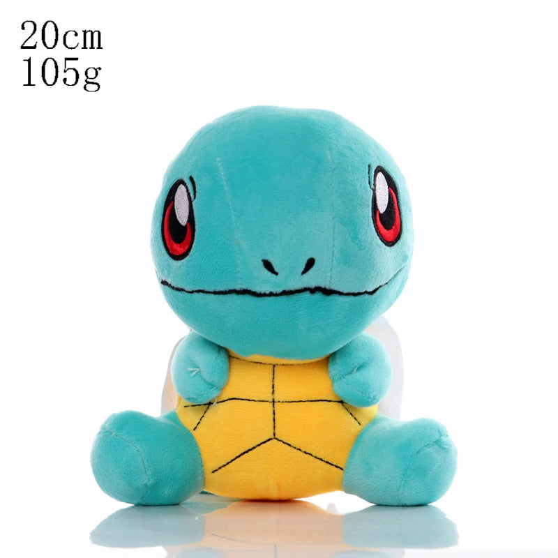 Pikachu & Friends 8 in (20 cm) Plush Stuffed Animal — Pikachu Charmander Squirtle Bulbasaur Eevee Scorbunny Gengar Snorlax Christmas Gift