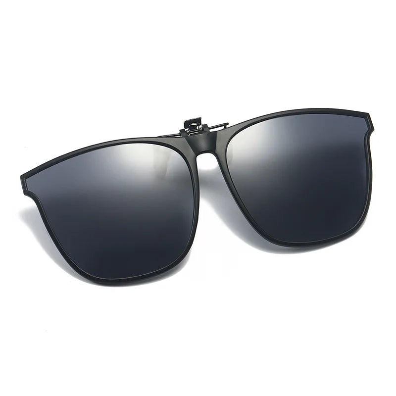Polarized Clip-On Sunglasses for Men UV400 Anti-Glare Driving Square Shades